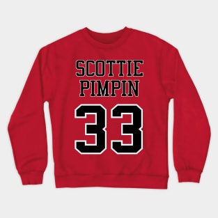 Scottie Pimpin 33 Jersey Shirsey (Black & White Lettering) Crewneck Sweatshirt